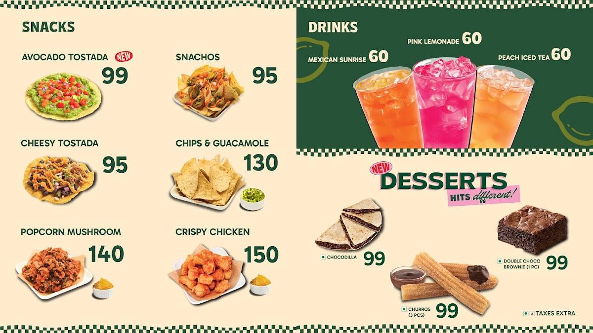 California Burrito Mexican Kitchen @ Cybergreens menu