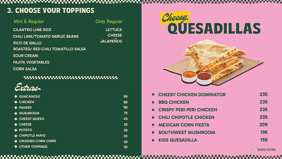 California Burrito Mexican Kitchen @ Cybergreens menu