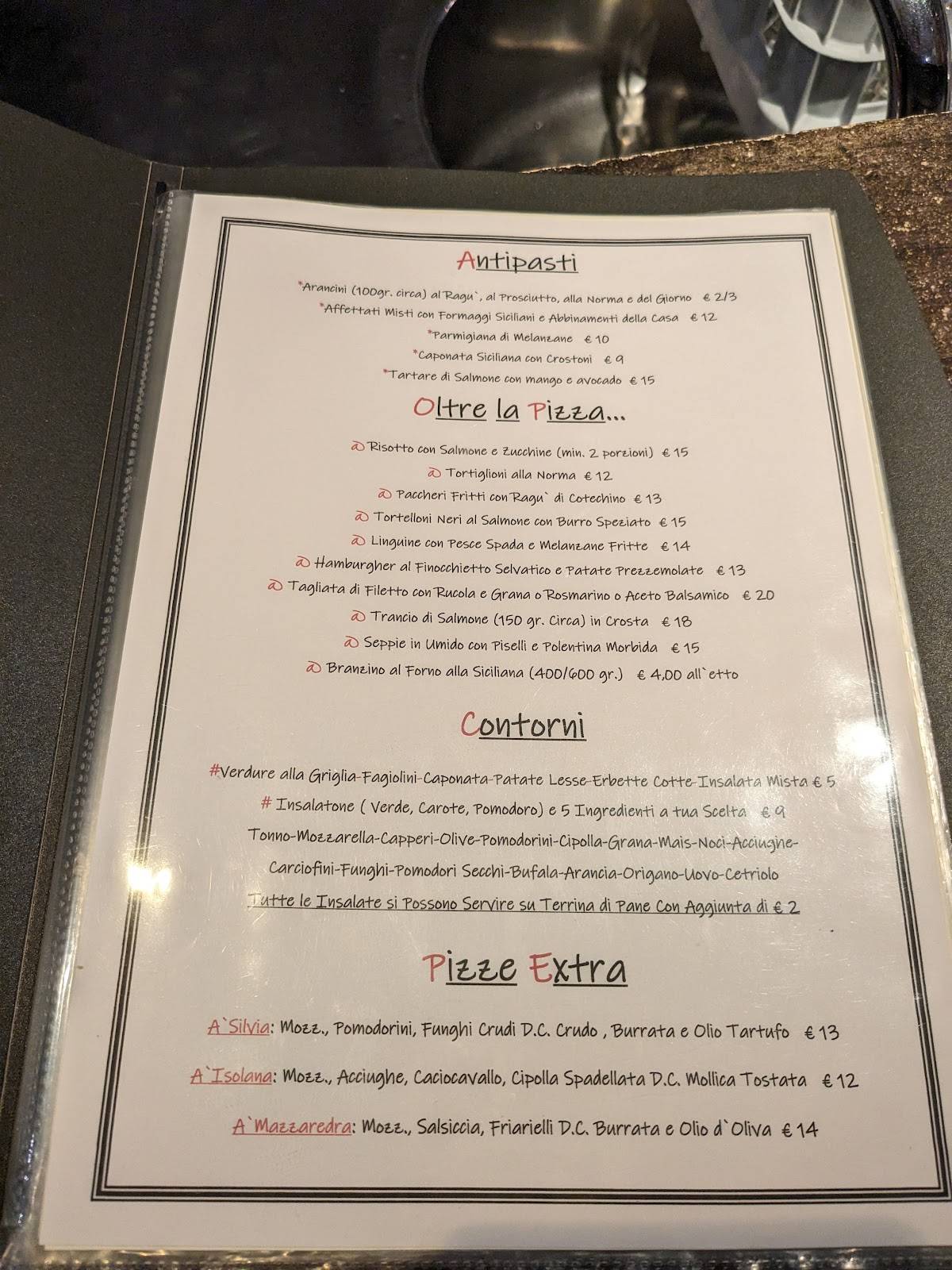 Menu di Cama'ffare Ad Este 