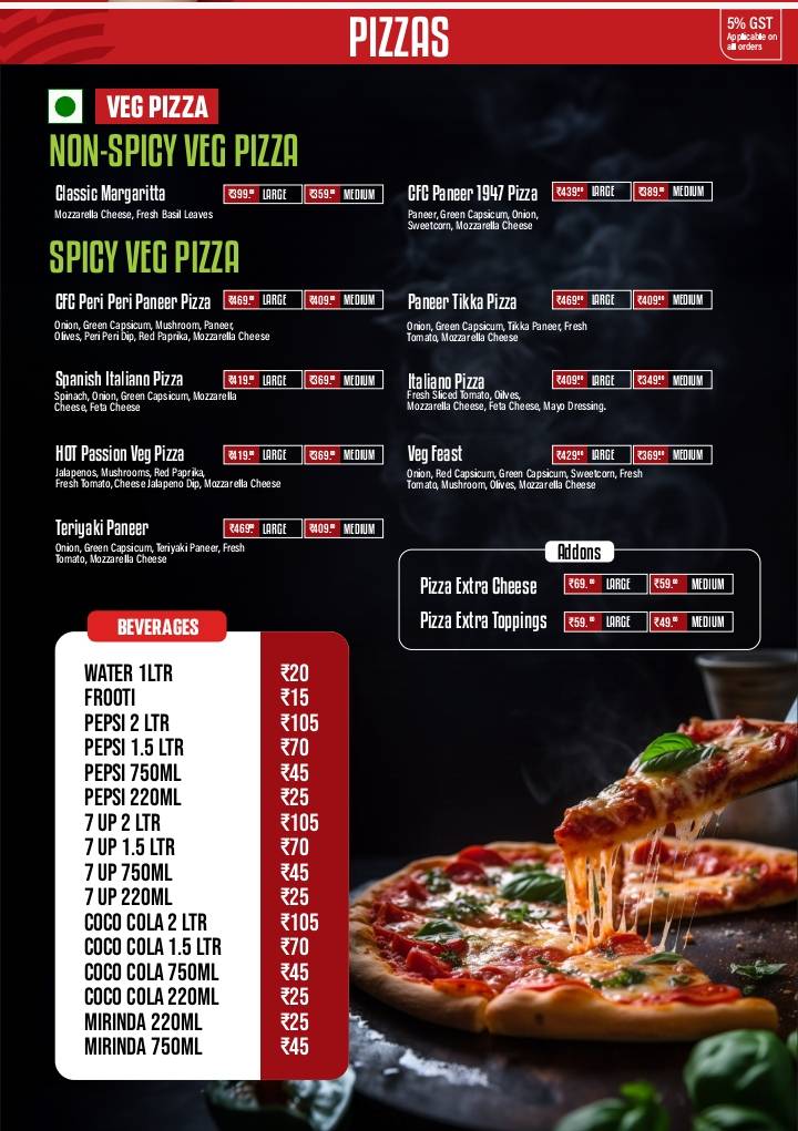 Canadian Fried Chicken menu