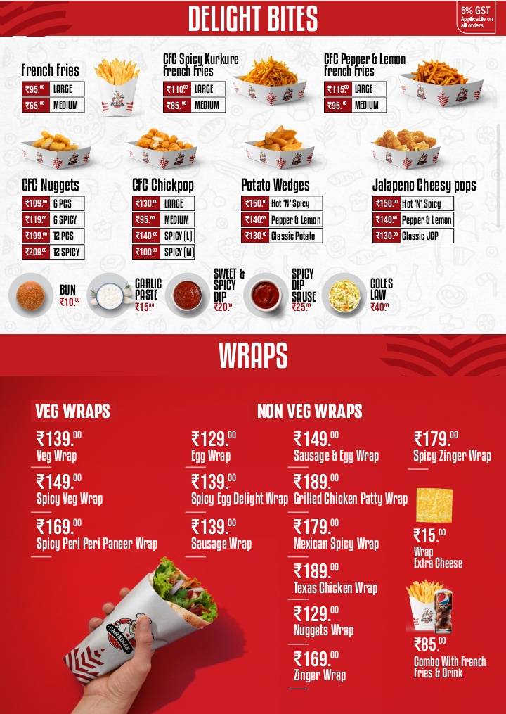 Canadian Fried Chicken menu