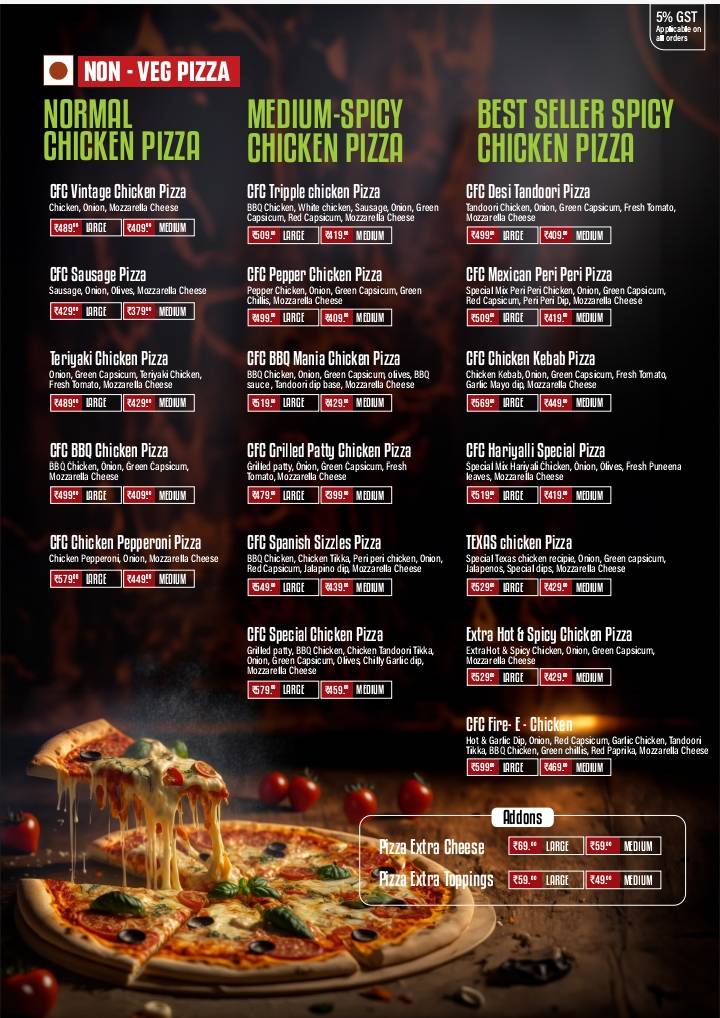 Canadian Fried Chicken menu