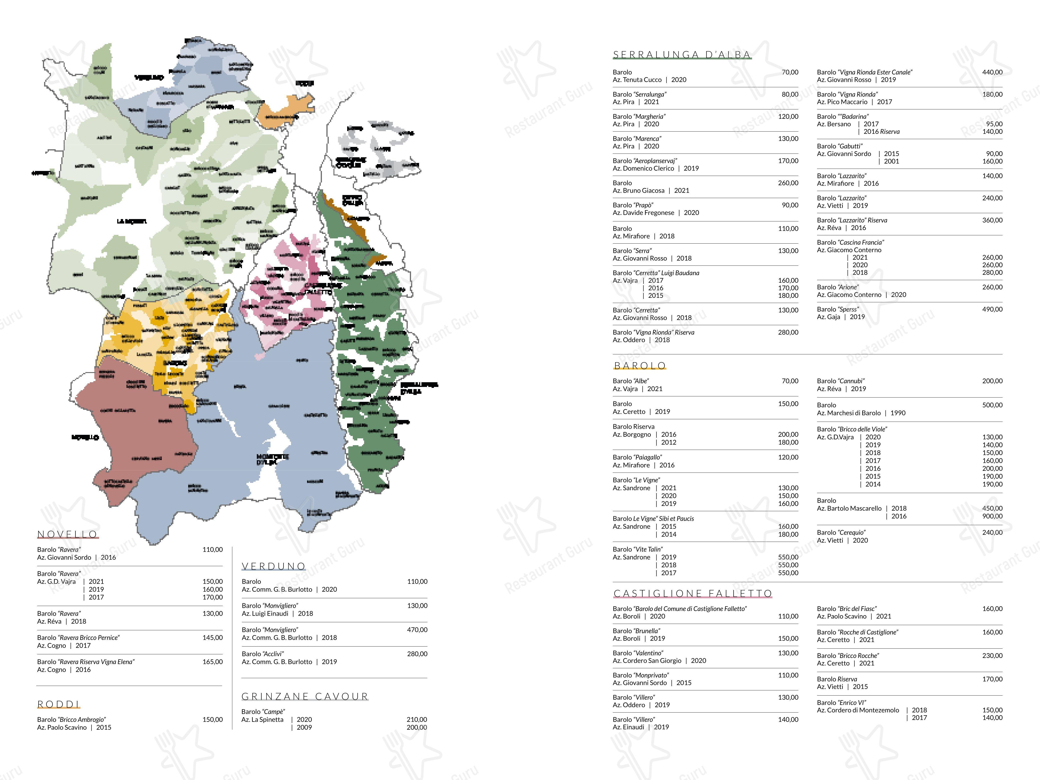 Menu per Cantina Piemontese in Milano