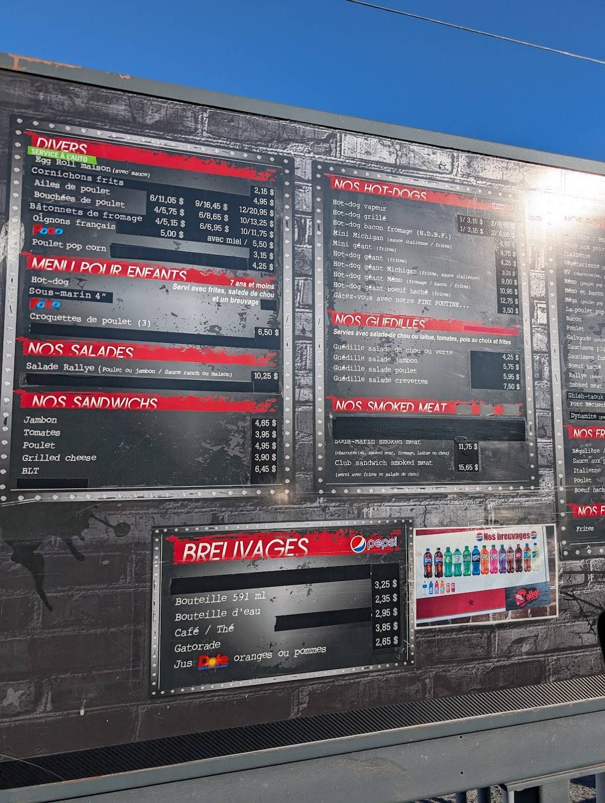 Menu de Cantine Le Rallye