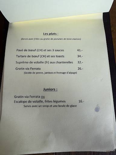 Menu di Cantine des Rives 