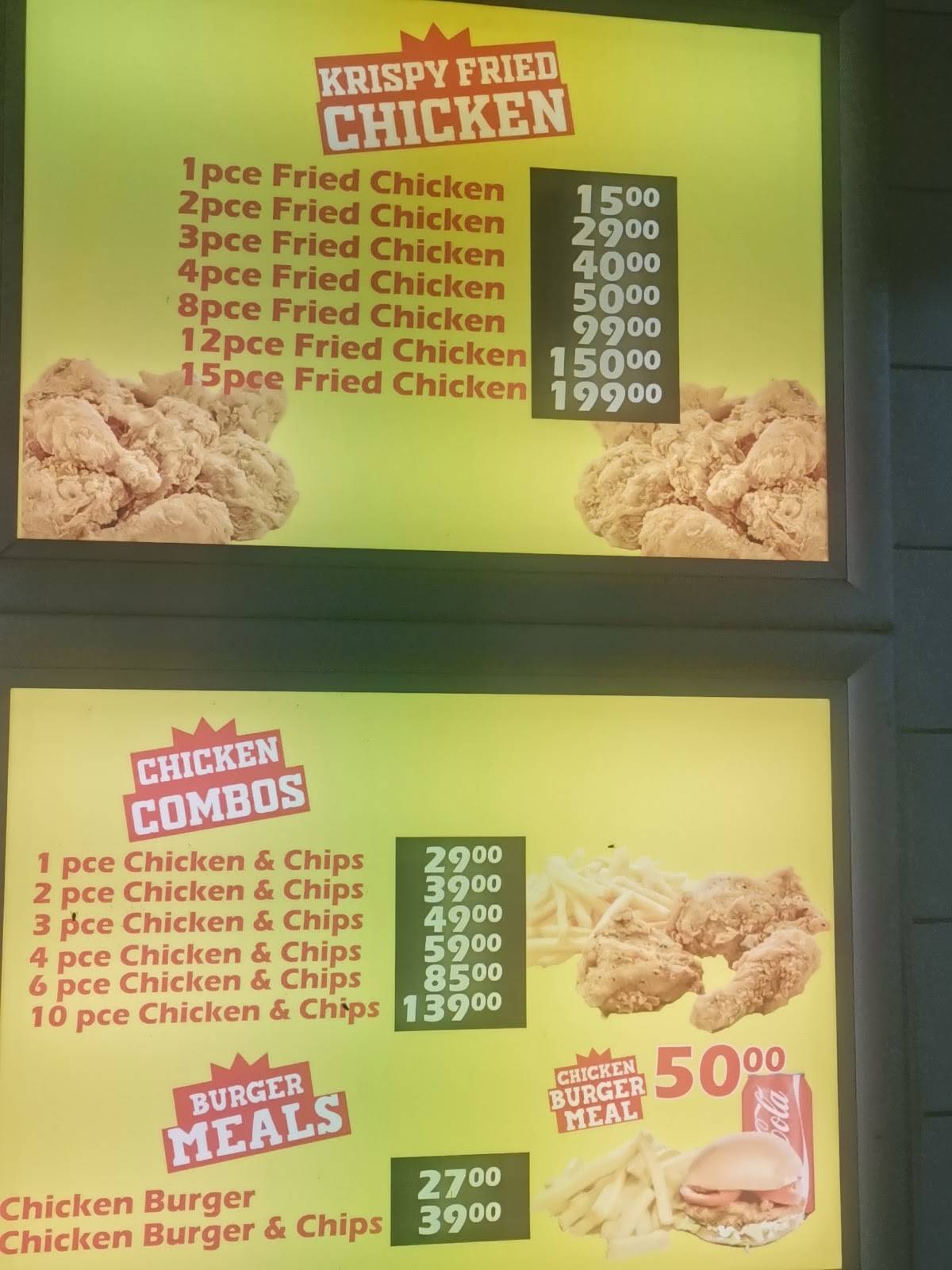 Menu at Food Inn Claremont restaurant, Cape Town, 135 Main Rd