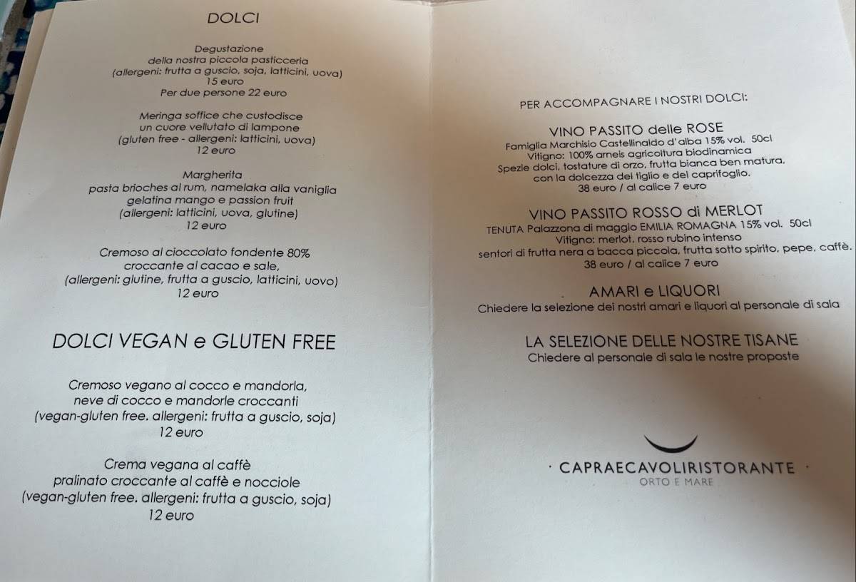 Menu di Capra e Cavoli 