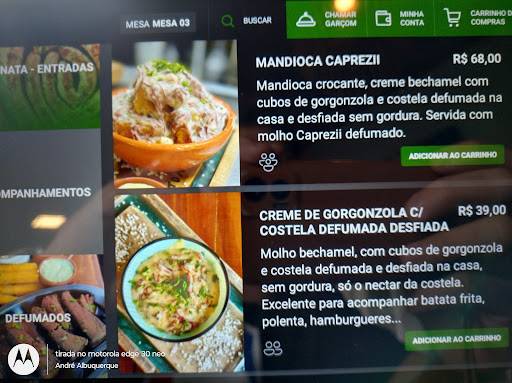 Caprezii Parrilla e Defumados cardápio