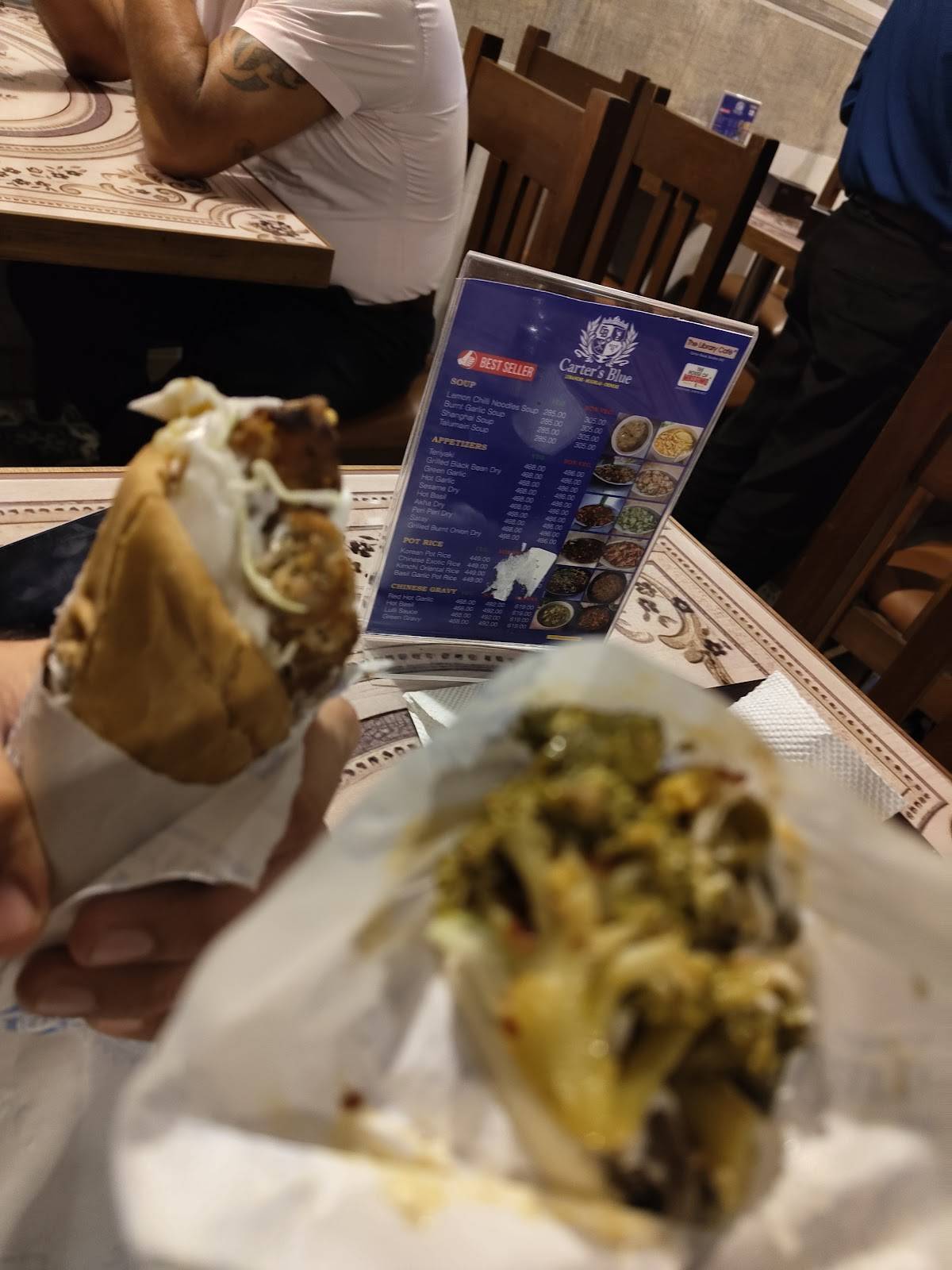 Carter’s Blue Restaurant menu