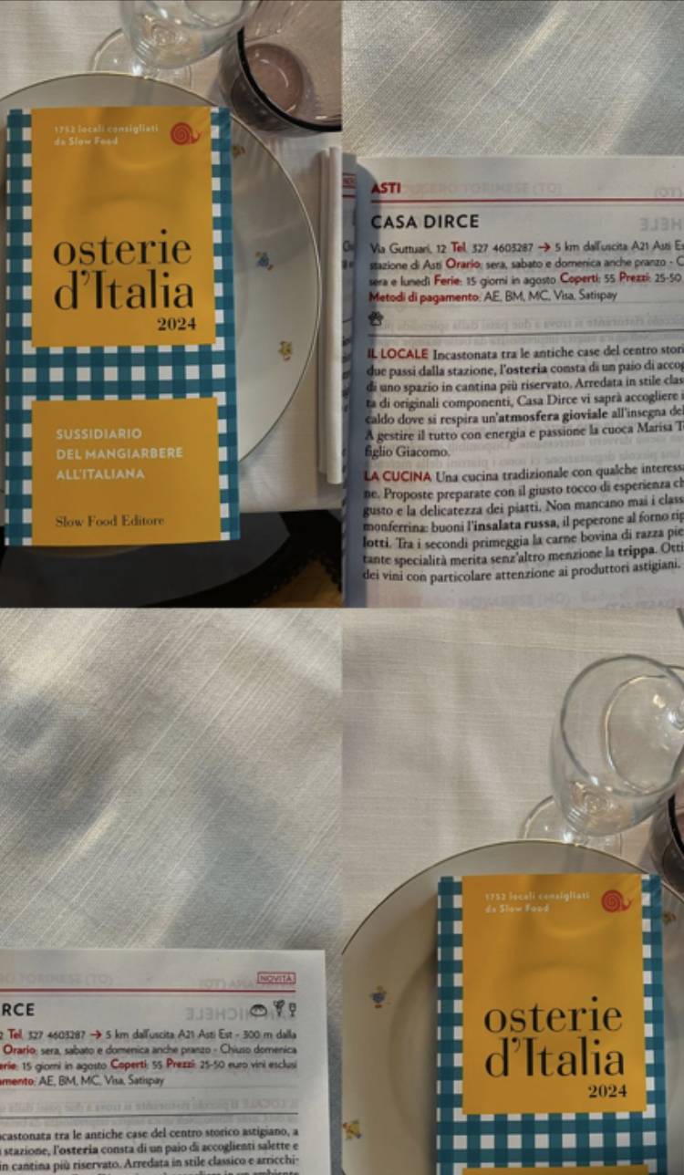 Menu di Casa Dirce 