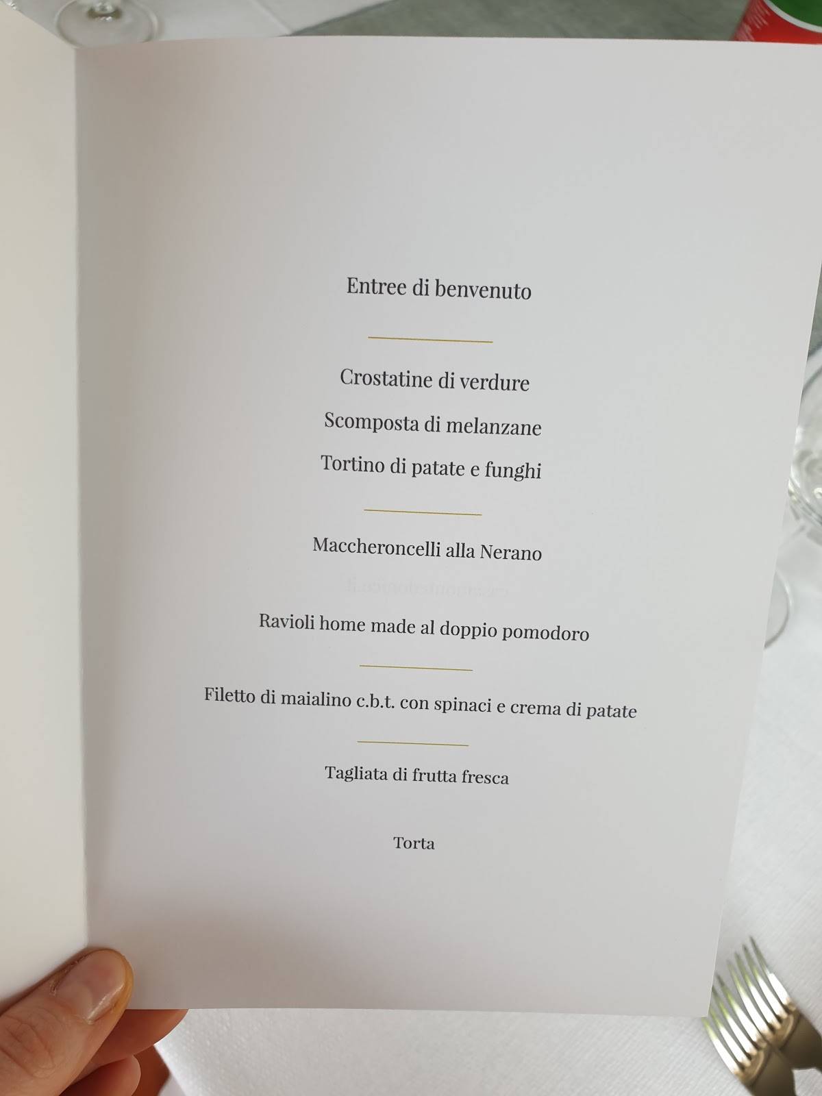 Menu di Casa Montedonico 
