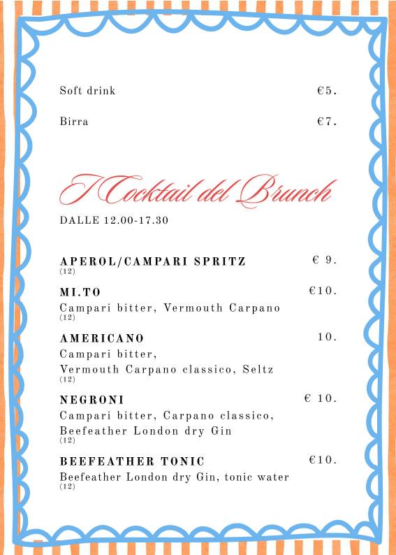 Menu di Casa Vidaschi 