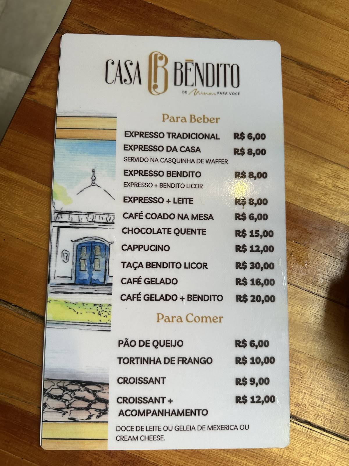 Casa bendito cardápio