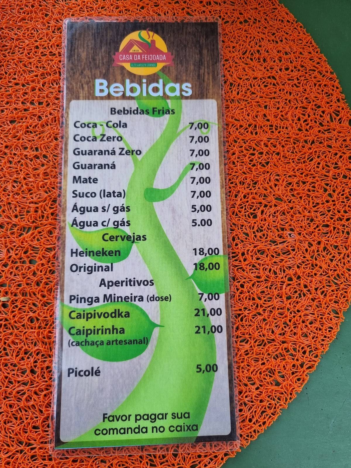 Menu Em Casa Da Feijoada 1910 Restaurante Rio De Janeiro Estrada Do