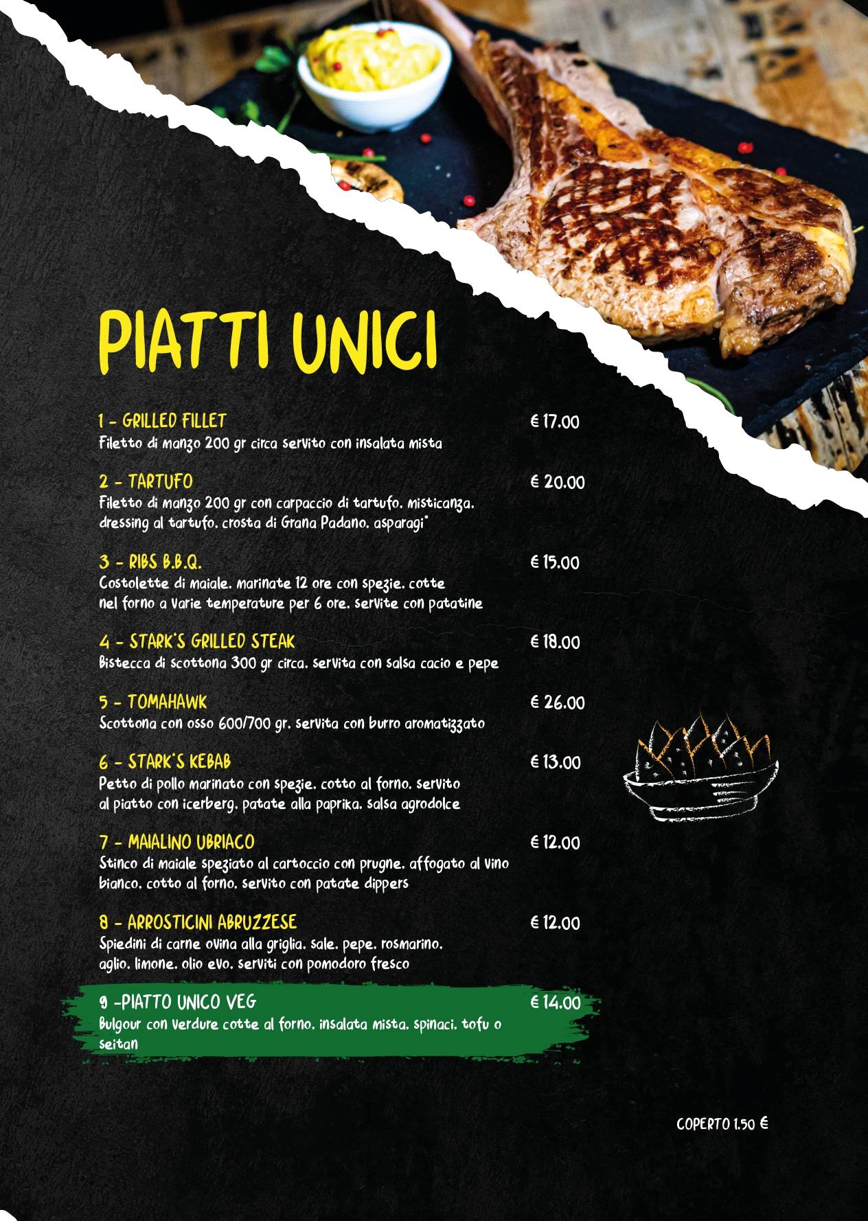 Menu di Stark's Cafè 