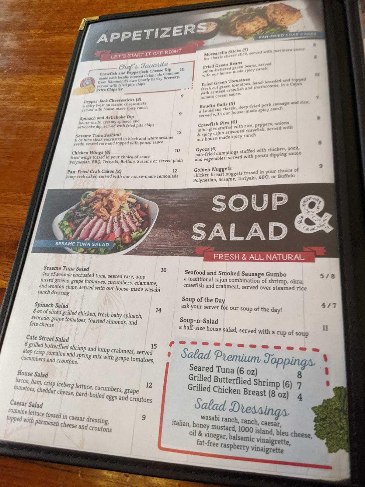 Menu At Cate Street Seafood Station Restaurant Hammond