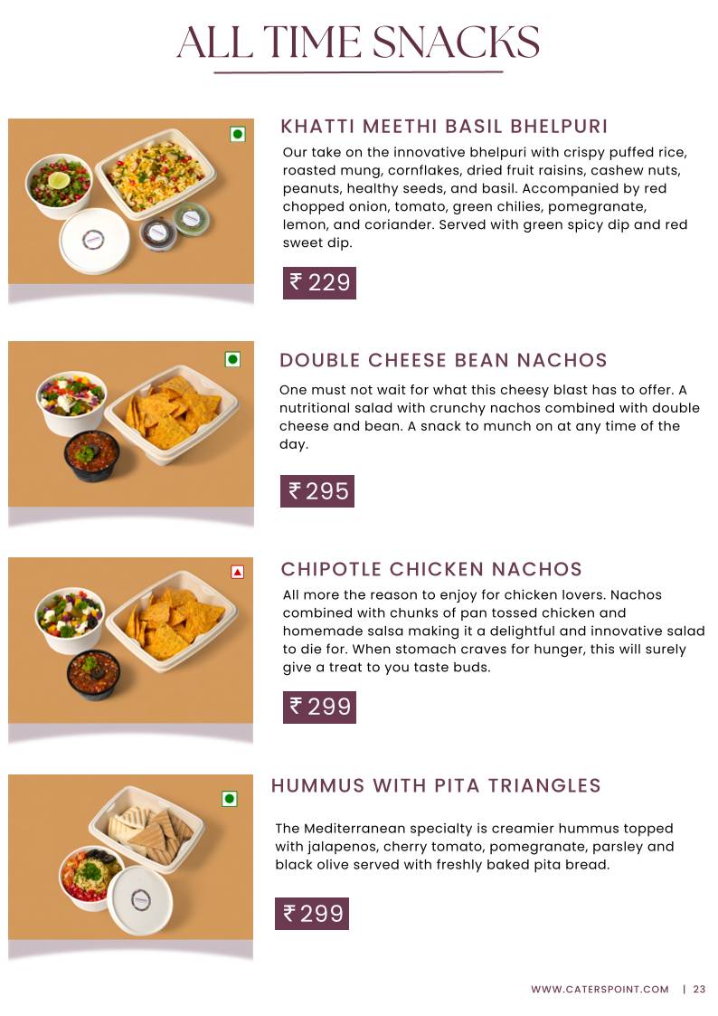 Caterspoint Vasant Kunj menu
