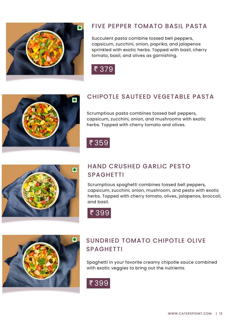 Caterspoint Vasant Kunj menu
