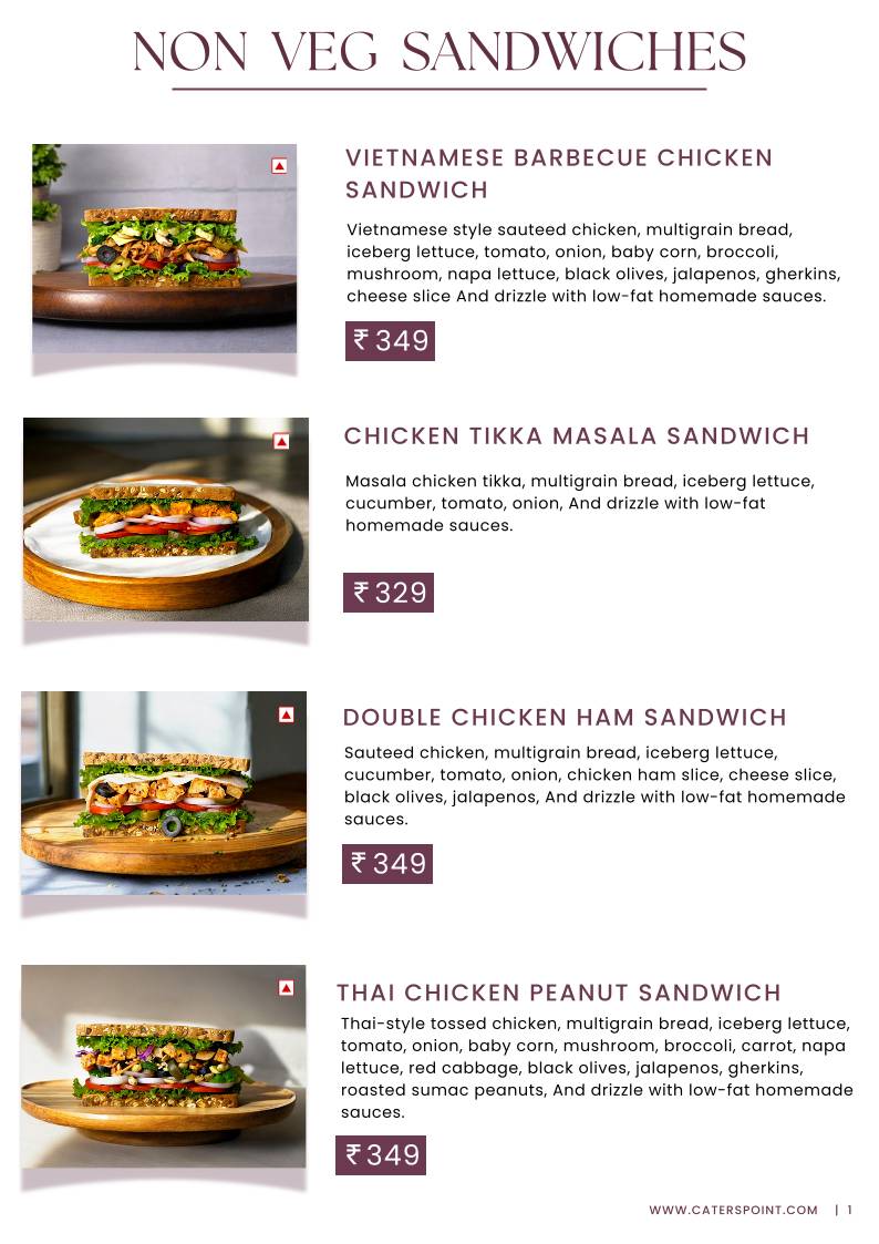 Caterspoint Vasant Kunj menu