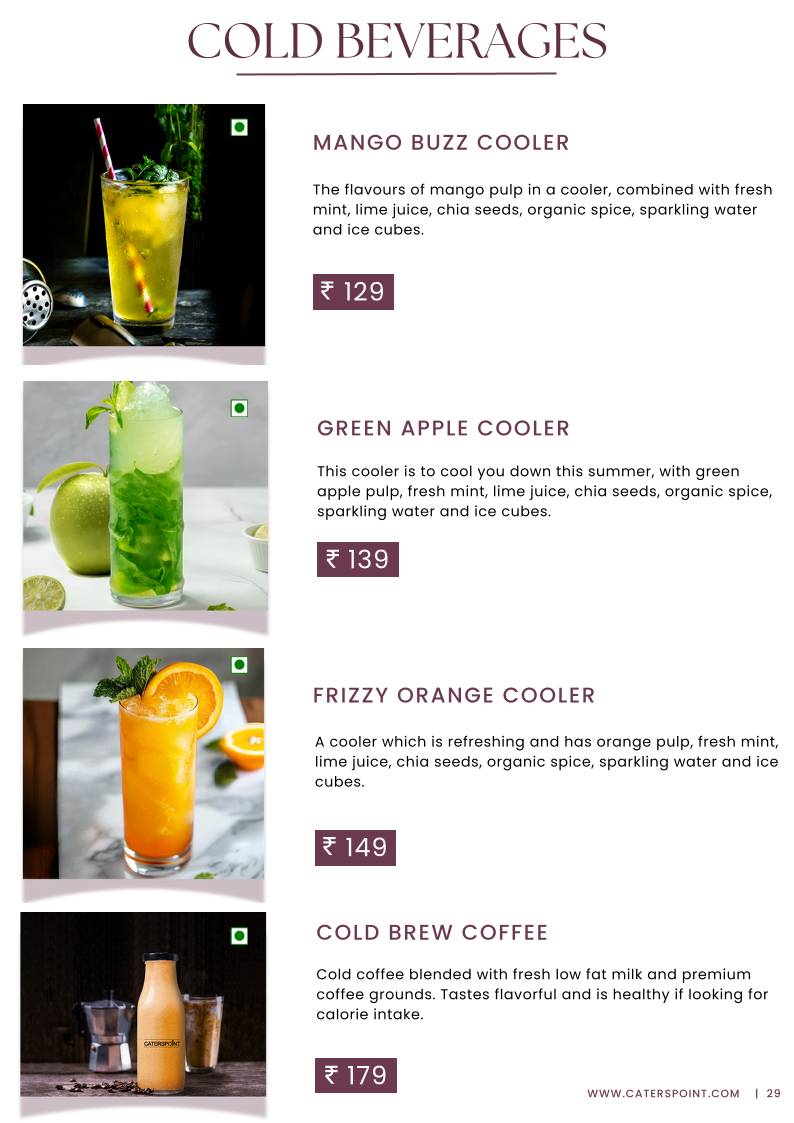 Caterspoint Vasant Kunj menu