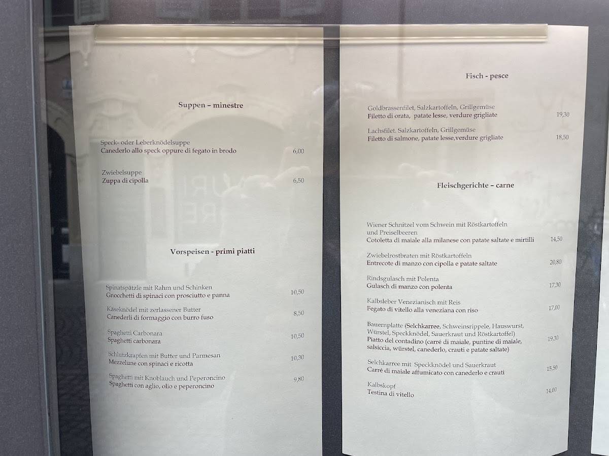 Menu di Cavallino Bianco 