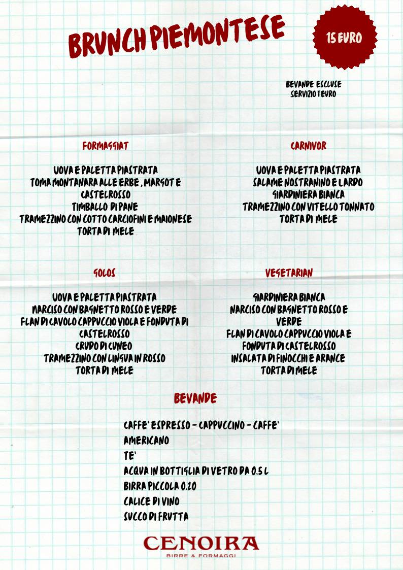 Menu di Cenoira 
