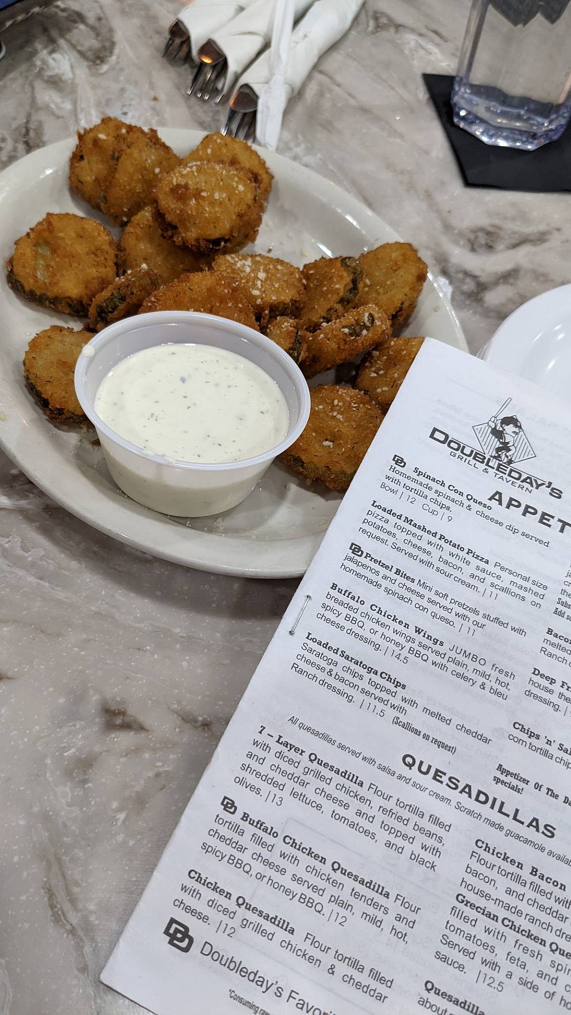 Menu at Doubleday's Grill & Tavern restaurant, Centerville