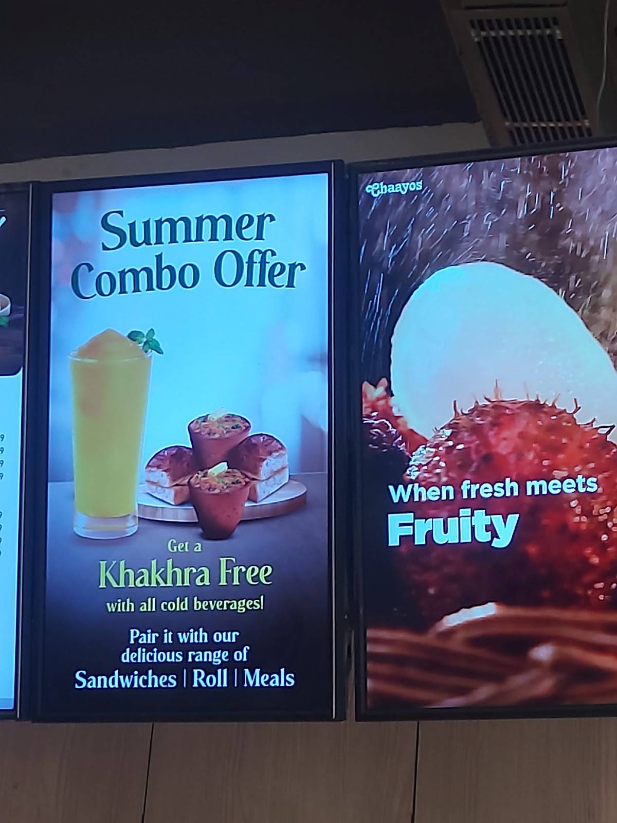 Chaayos Cafe at Epicuria Mall menu