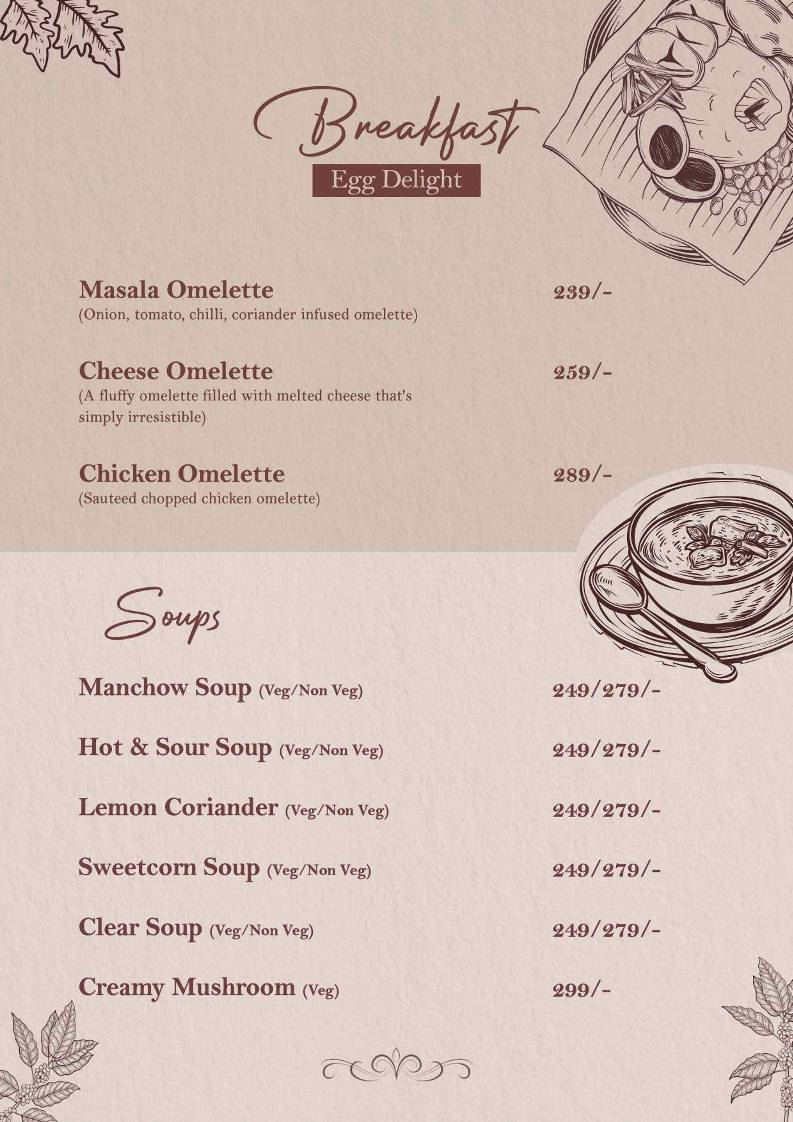 Refections Cafe, Chandigarh menu