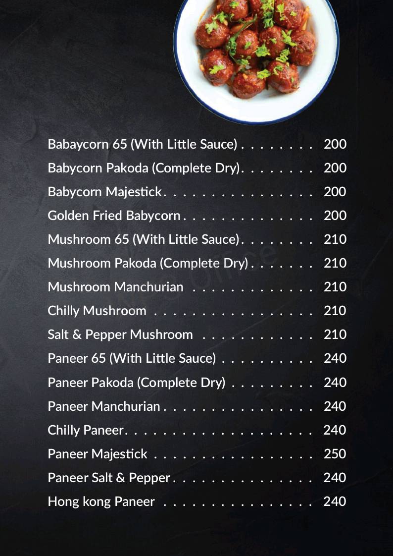 Chandoos Restaurant & Bakery menu