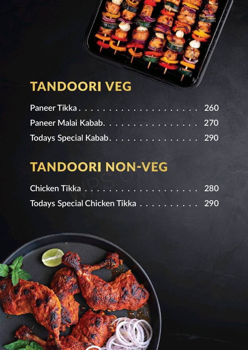 Chandoos Restaurant & Bakery menu