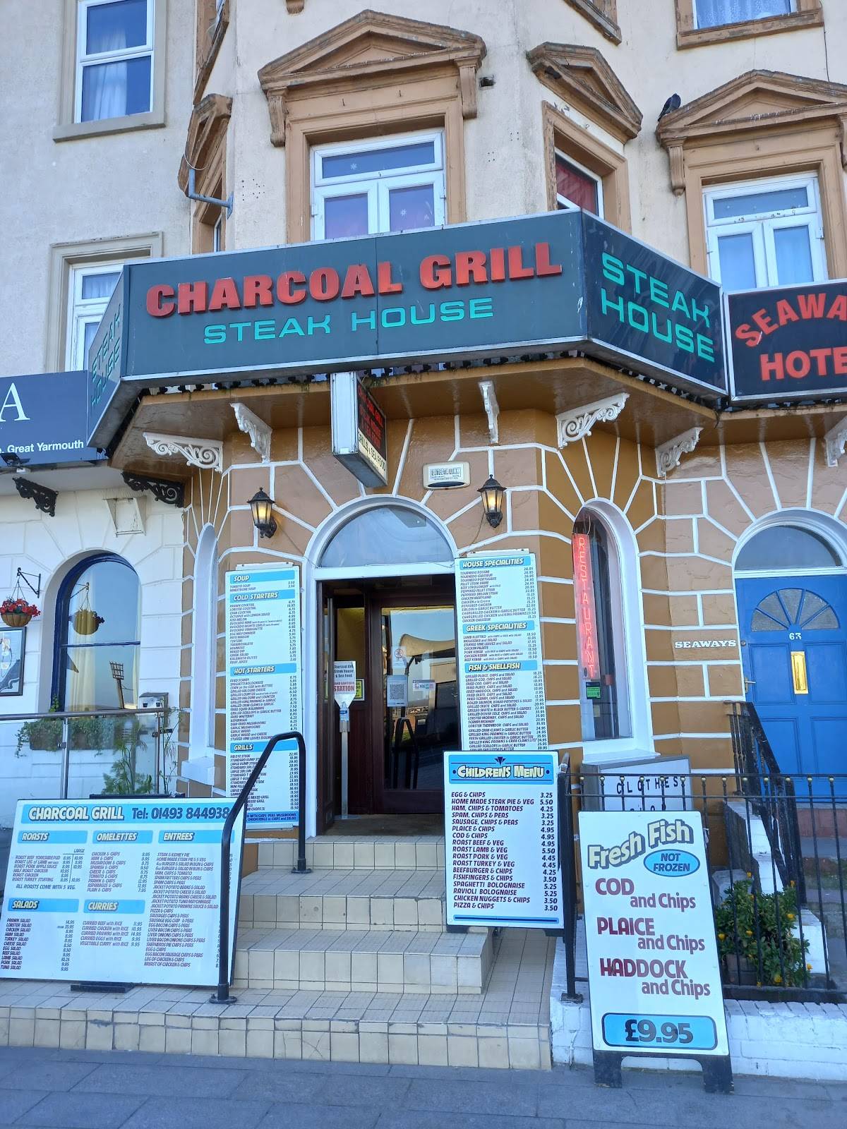 Menu at Charcoal Grill restaurant, Great Yarmouth