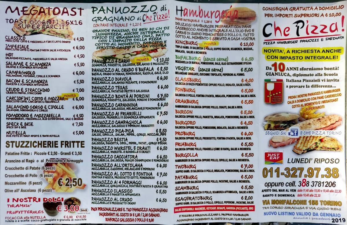 Menu di Che Pizza Torino 