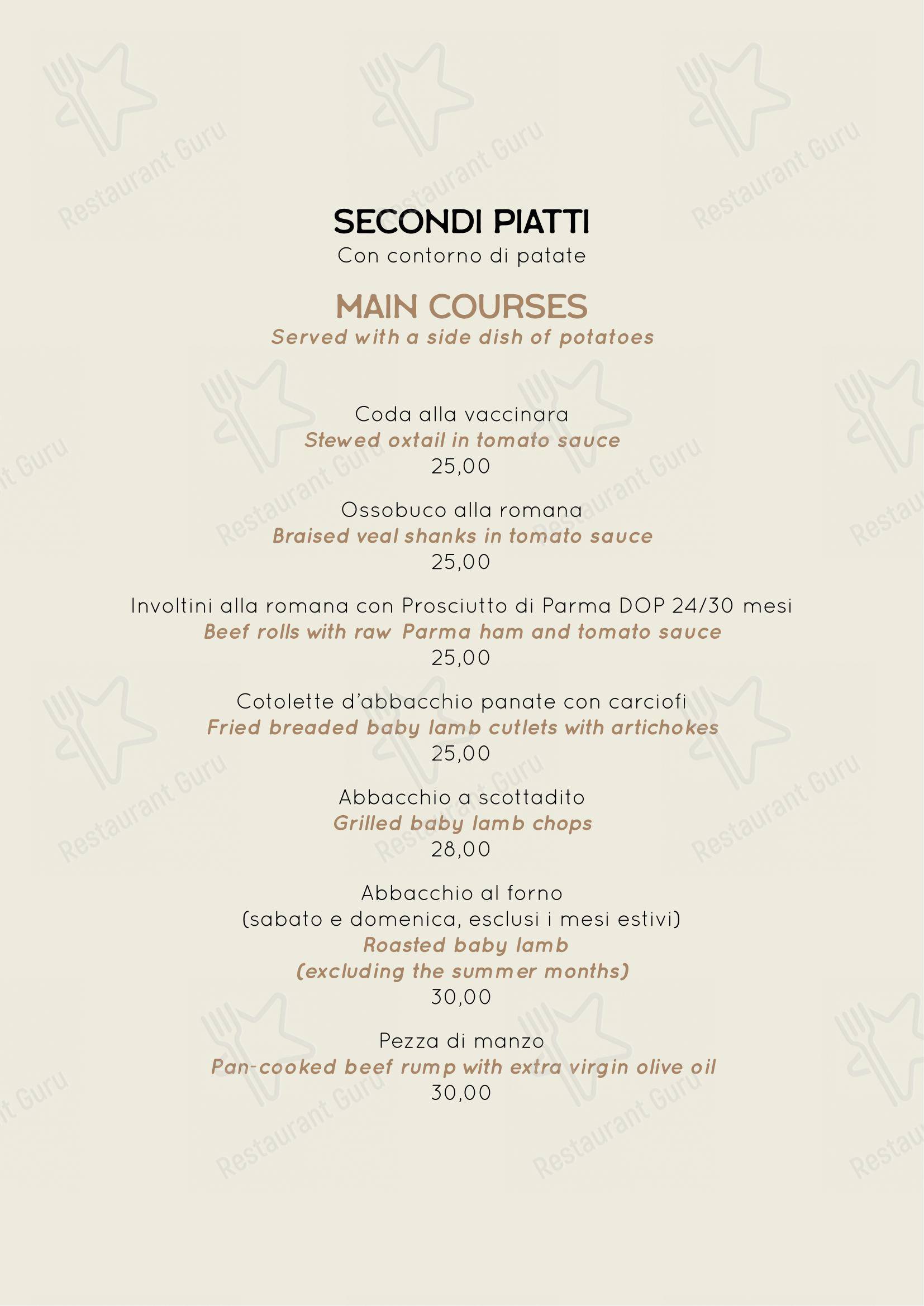 Checco Er Carettiere in Roma - Menu