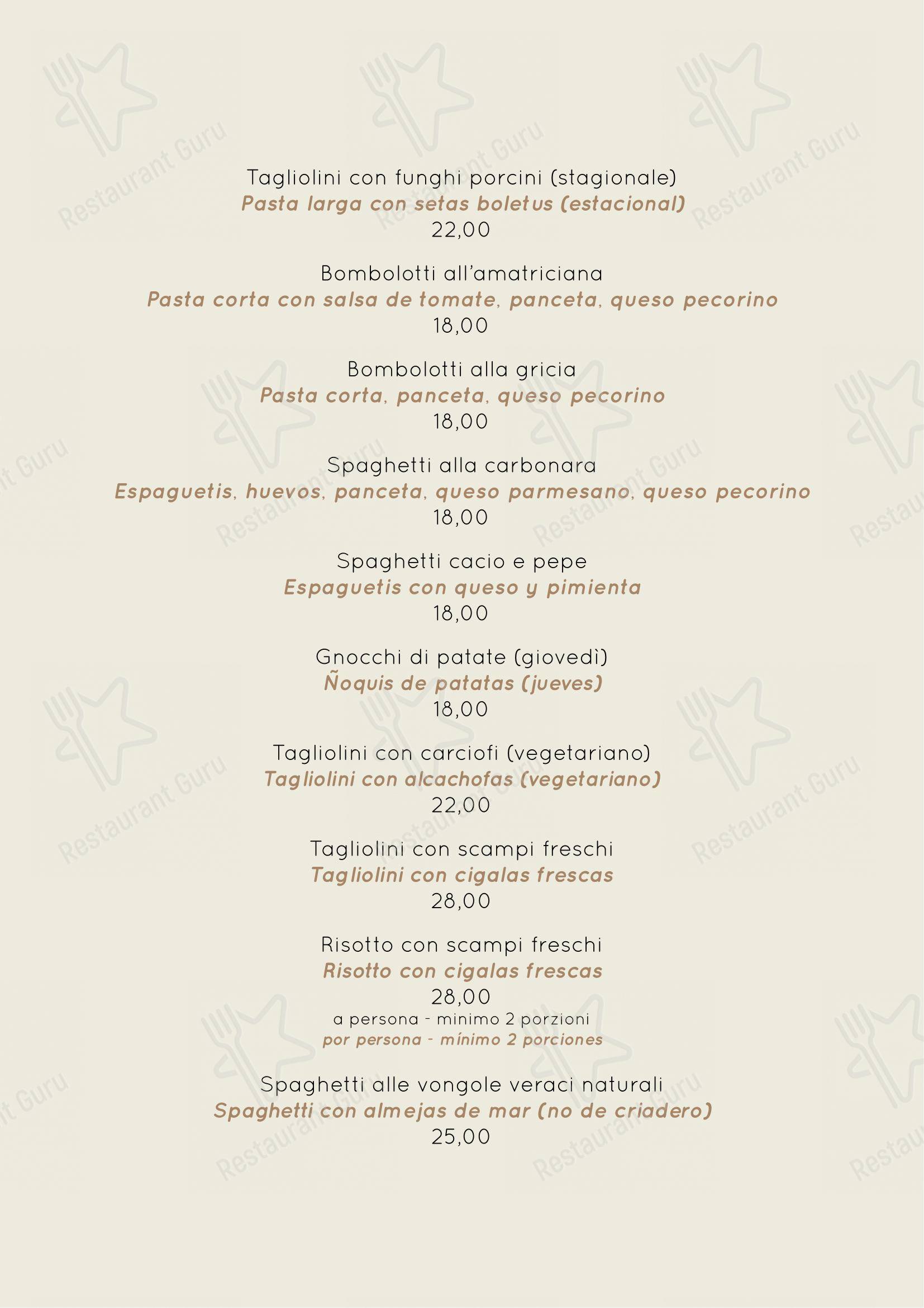 菜单 per Checco Er Carettiere pub & bar