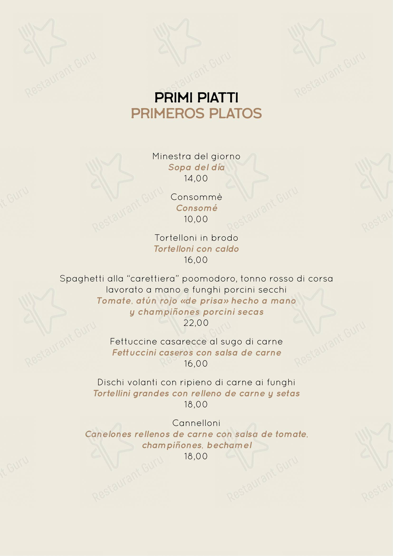 Checco Er Carettiere in Roma - 菜单