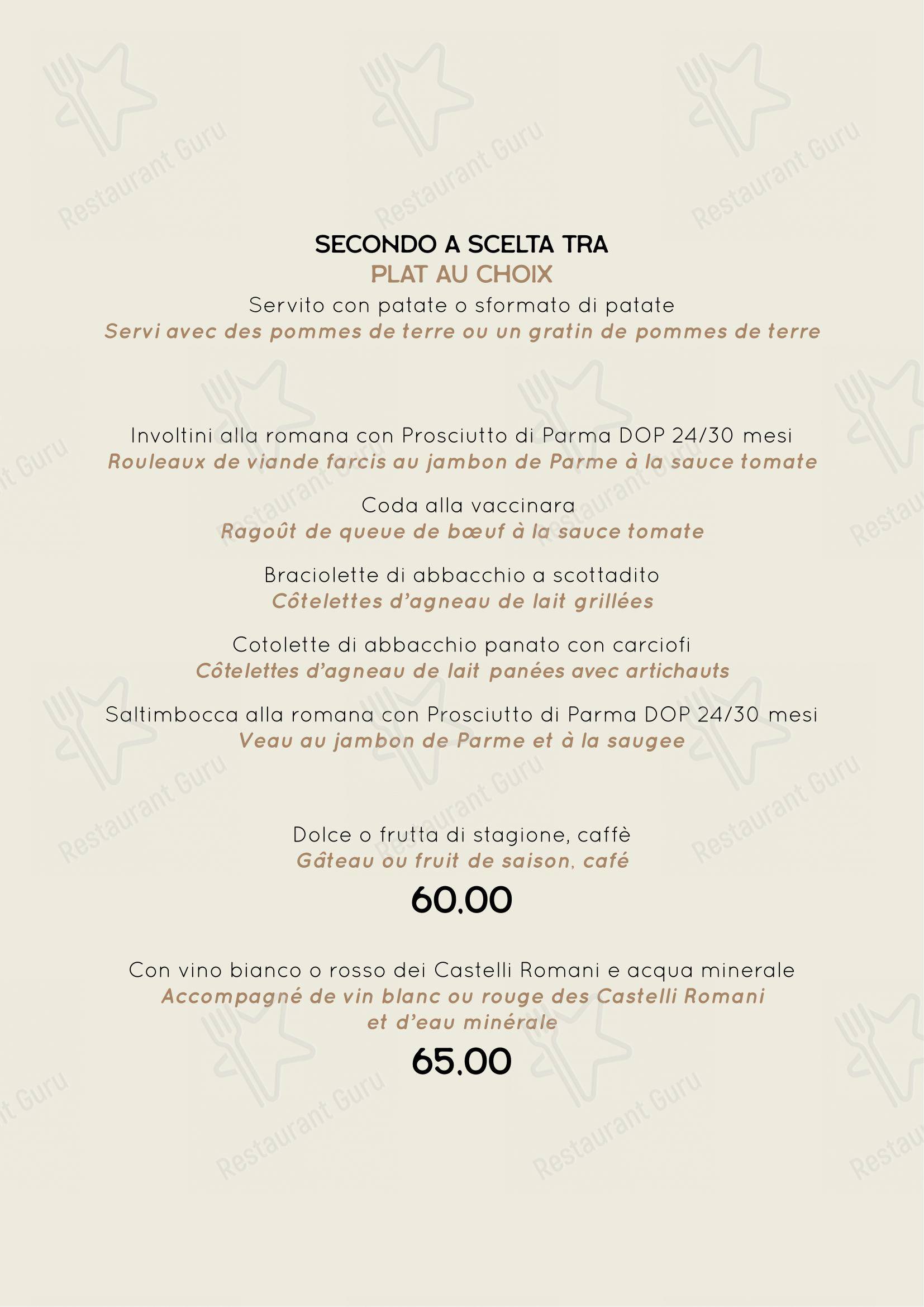 Checco Er Carettiere in Roma - Menu bar