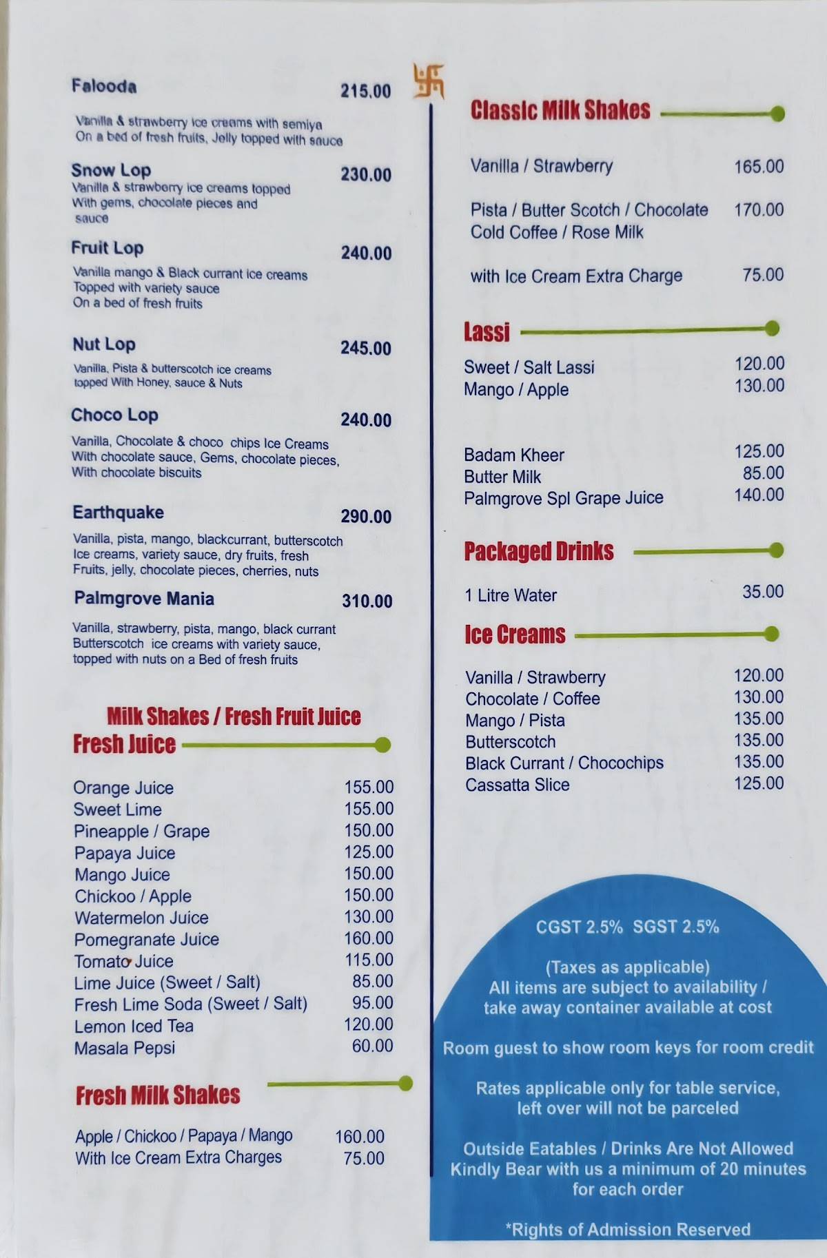 Menaka Restaurant menu