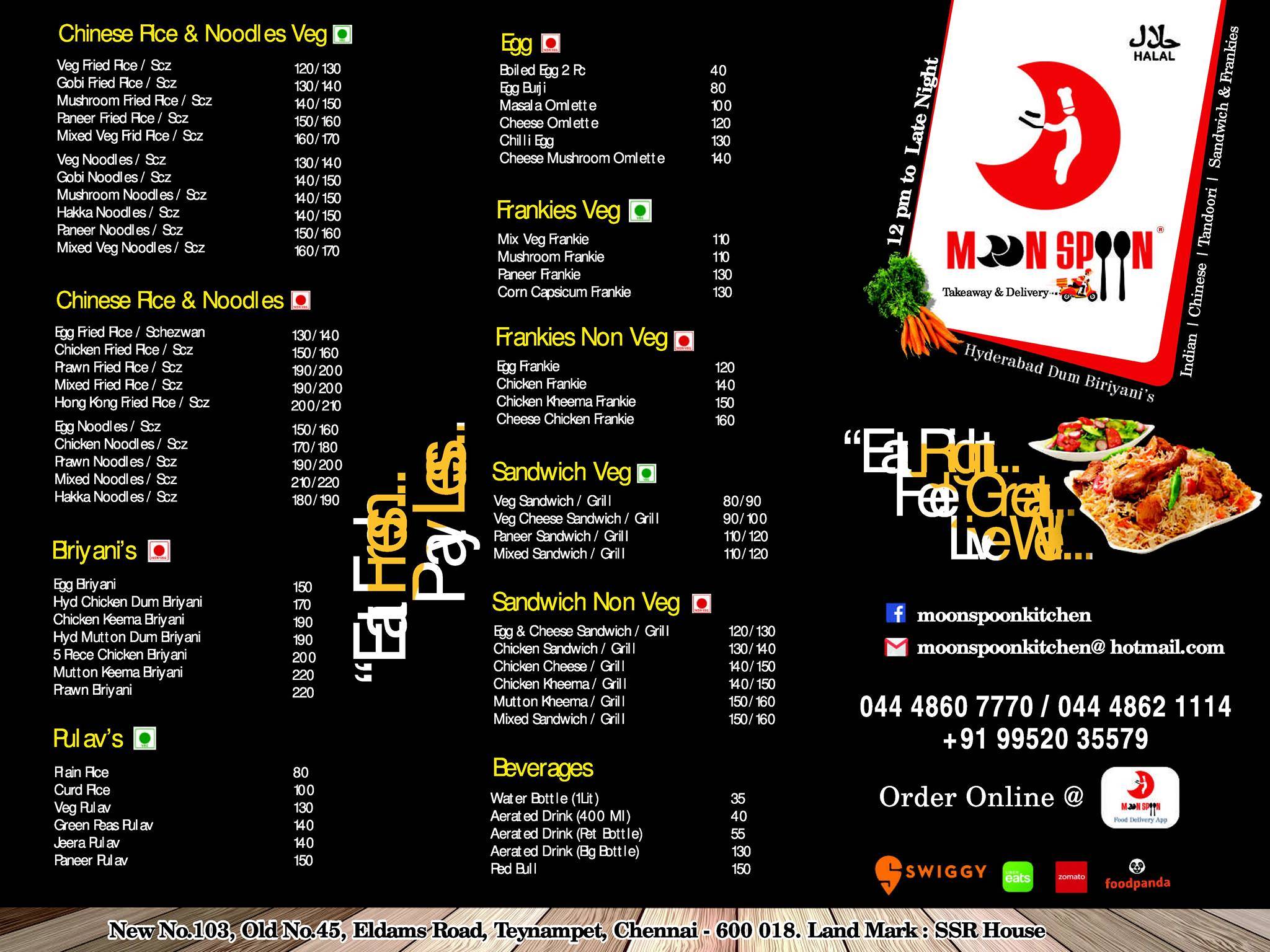 Moon Spoon menu