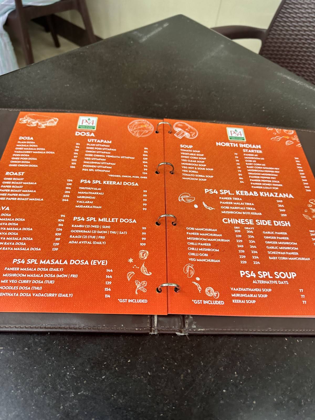 Perambur Sri Srinivasa Sweets India Pvt Ltd menu