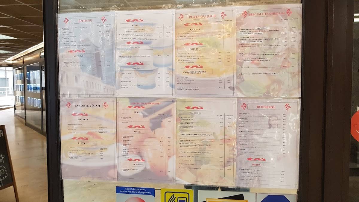 Menu de Chez Lim