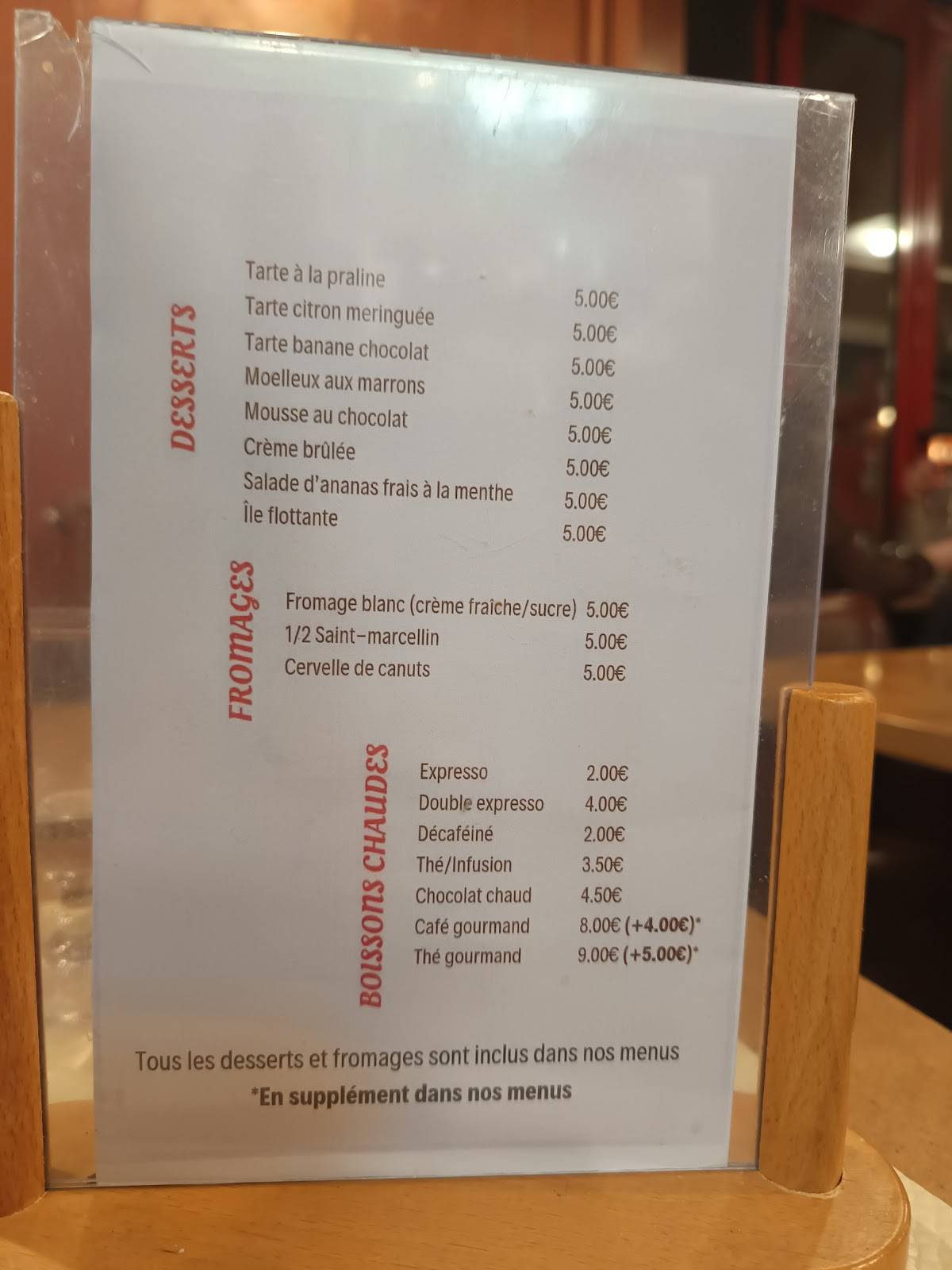 Menu de Chez M'man