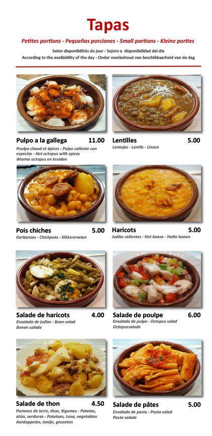 Menu de Chez Sam