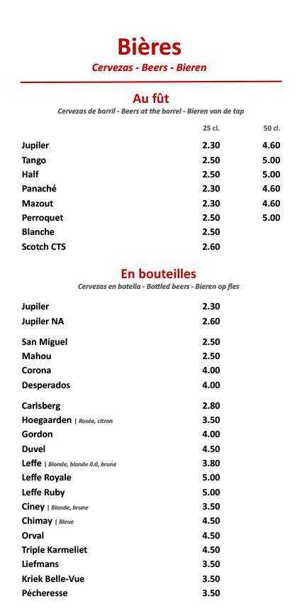 Menu de Chez Sam