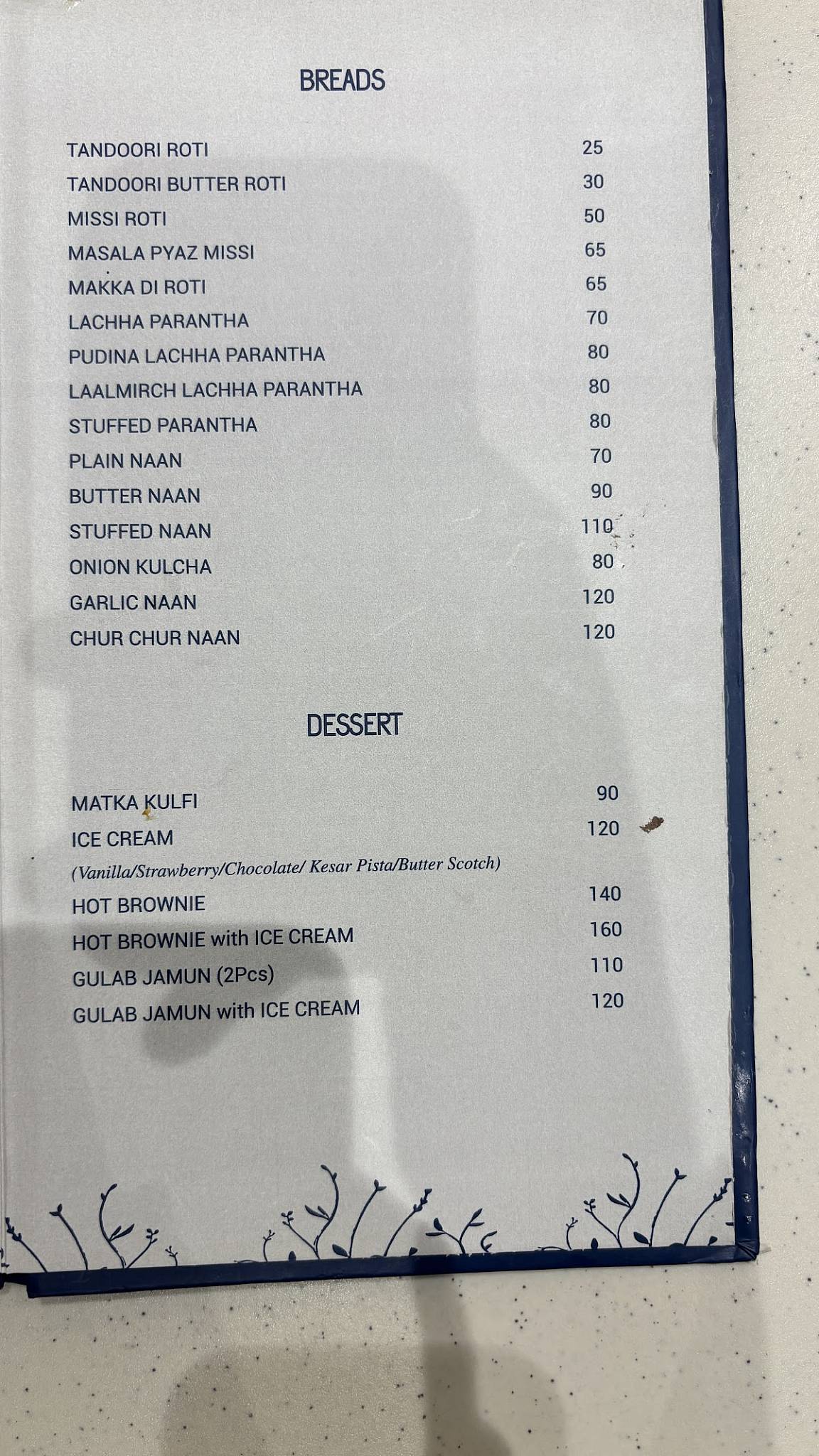 Chhabra's Restaurant menu
