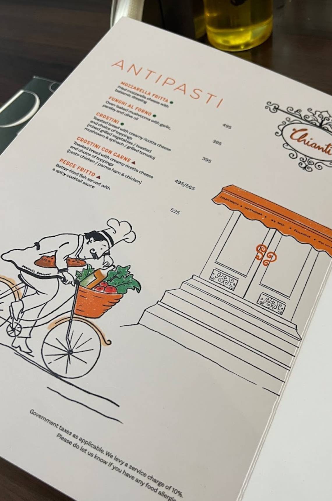 Chianti, MG Road menu