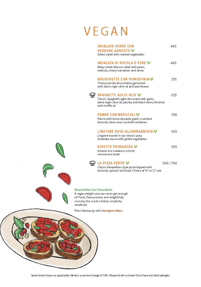 Chianti, MG Road menu