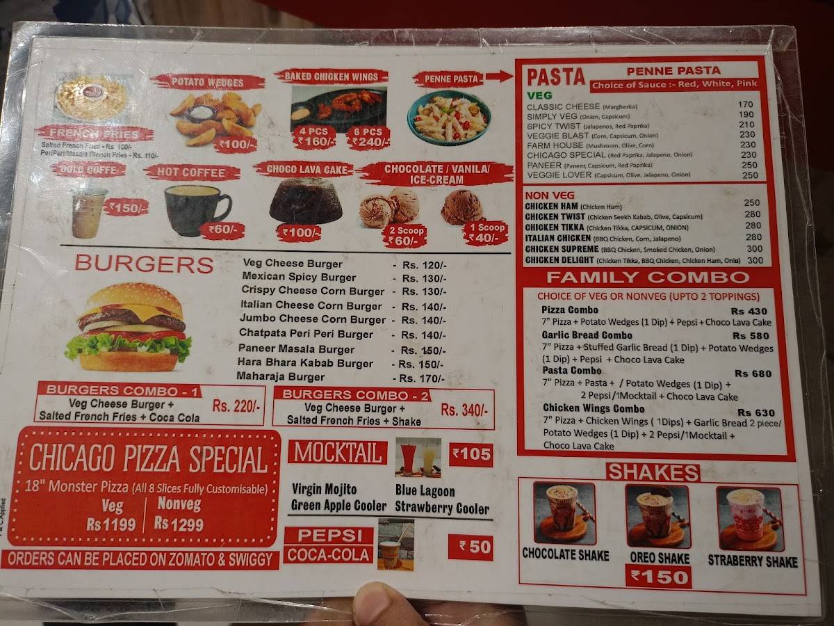 Chicago Pizza Amravati Best Pizza in Amravati menu