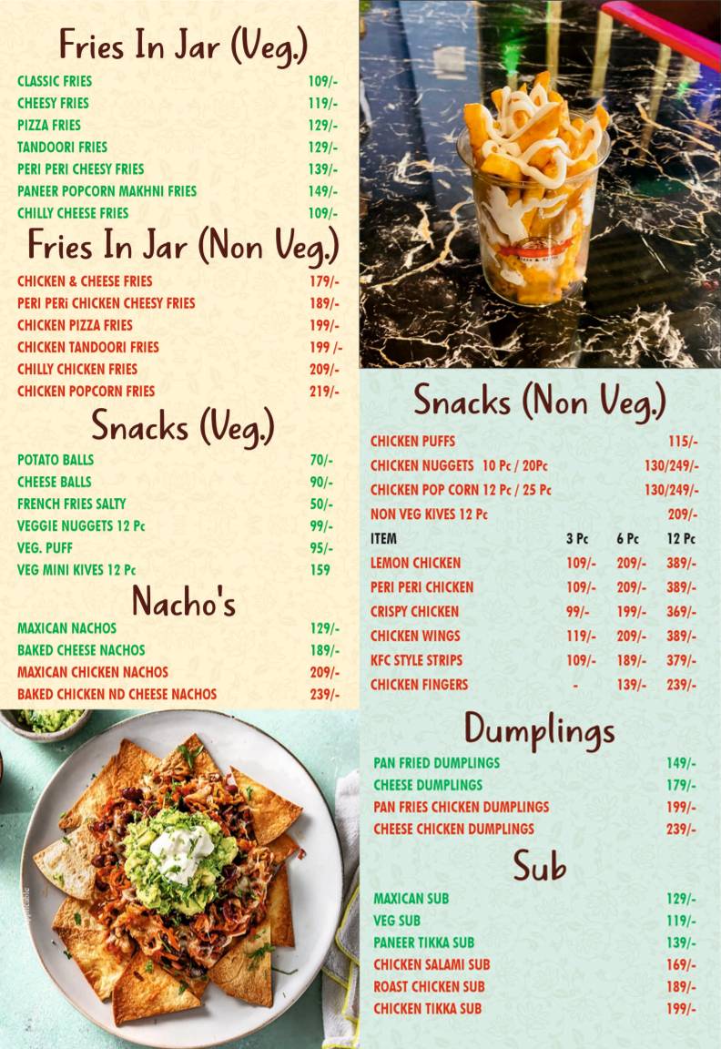 Chicago delights menu