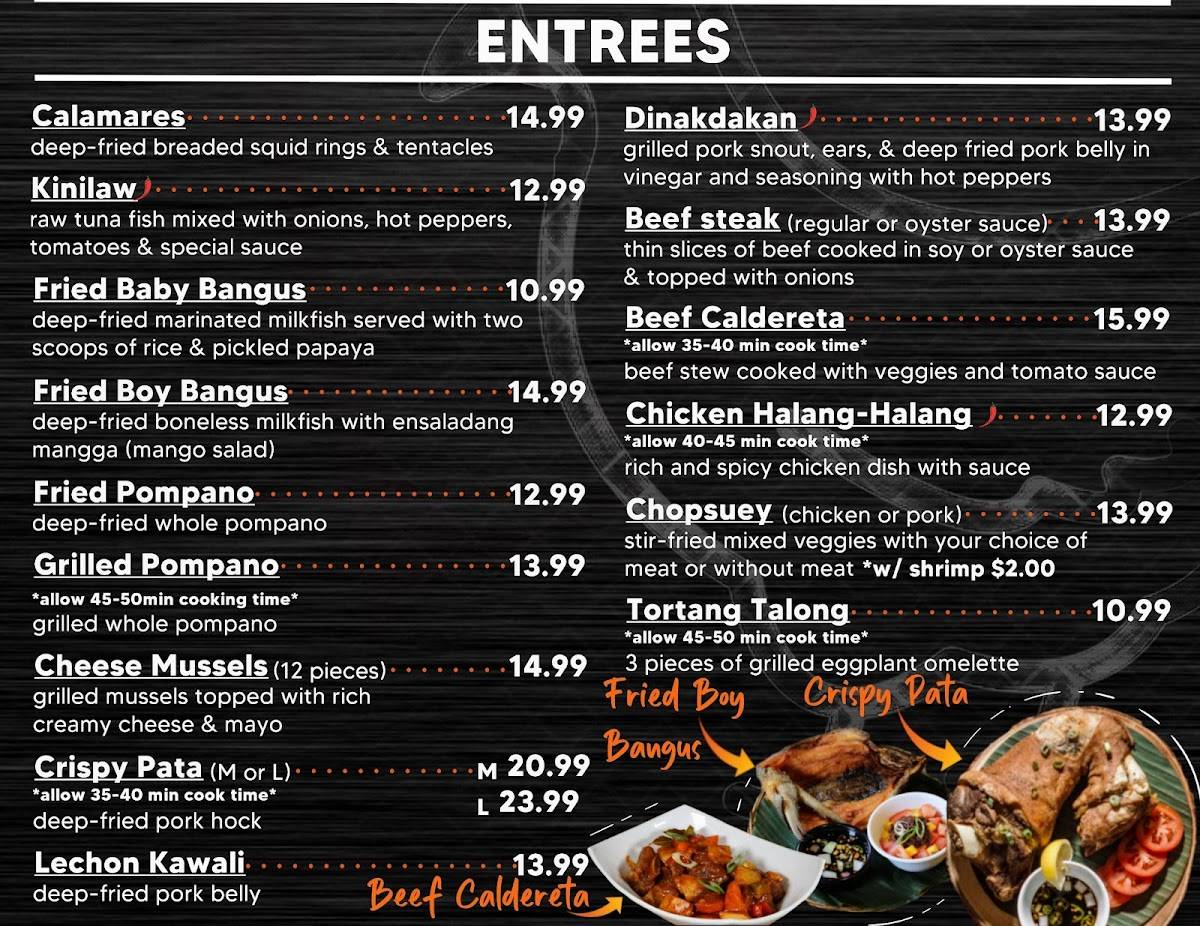 Menu at chicken ati atihan filipino grill restaurant niles